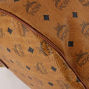 MCM Logogram Vicetos Boston Bag PVC Leather 2way Brown Gold Auth ki6754-18