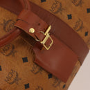 MCM Logogram Vicetos Boston Bag PVC Leather 2way Brown Gold Auth ki6754-20