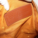 MCM Logogram Vicetos Boston Bag PVC Leather 2way Brown Gold Auth ki6754-23