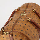 MCM Logogram Vicetos Boston Bag PVC Leather 2way Brown Gold Auth ki6754-6