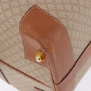 CELINE Macadam Canvas Boston Bag PVC Beige Gold Auth ki6755A-11