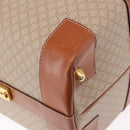 CELINE Macadam Canvas Boston Bag PVC Beige Gold Auth ki6755A-12