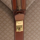 CELINE Macadam Canvas Boston Bag PVC Beige Gold Auth ki6755A-14