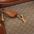 CELINE Macadam Canvas Boston Bag PVC Beige Gold Auth ki6755A-16