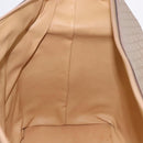 CELINE Macadam Canvas Boston Bag PVC Beige Gold Auth ki6755A-19