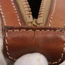 CELINE Macadam Canvas Boston Bag PVC Beige Gold Auth ki6755A-22