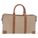 CELINE Macadam Canvas Boston Bag PVC Beige Gold Auth ki6755A-3