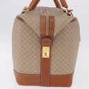 CELINE Macadam Canvas Boston Bag PVC Beige Gold Auth ki6755A-5