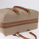 CELINE Macadam Canvas Boston Bag PVC Beige Gold Auth ki6755A-6