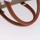 CELINE Macadam Canvas Boston Bag PVC Beige Gold Auth ki6755A-7