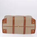 CELINE Macadam Canvas Boston Bag PVC Beige Gold Auth ki6755A-9