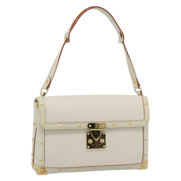 LOUIS VUITTON Suhari Emerble Shoulder Bag Leather White M92846 LV Auth ki6757V