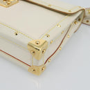 LOUIS VUITTON Suhari Emerble Shoulder Bag Leather White M92846 LV Auth ki6757V-9