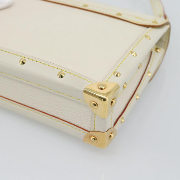 LOUIS VUITTON Suhari Emerble Shoulder Bag Leather White M92846 LV Auth ki6757V