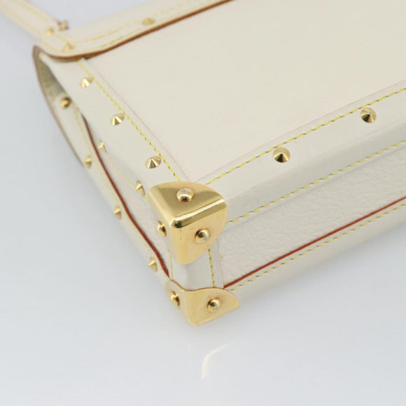 LOUIS VUITTON Suhari Emerble Shoulder Bag Leather White M92846 LV Auth ki6757V