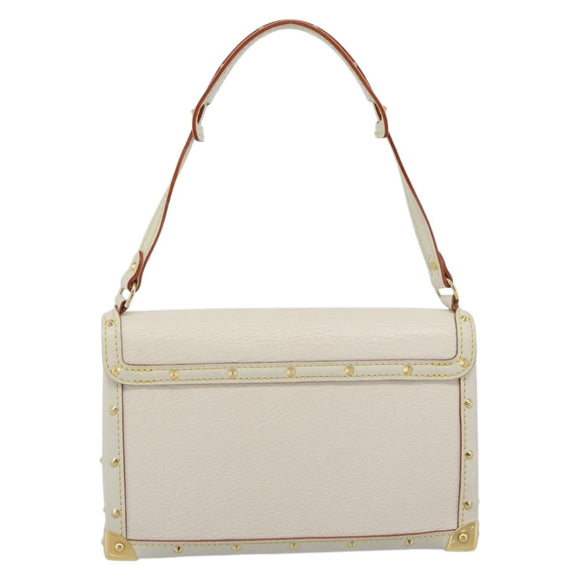 LOUIS VUITTON Suhari Emerble Shoulder Bag Leather White M92846 LV Auth ki6757V