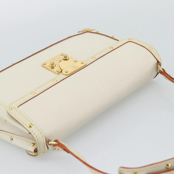 LOUIS VUITTON Suhari Emerble Shoulder Bag Leather White M92846 LV Auth ki6757V