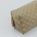 CELINE Macadam Canvas Pouch PVC Beige Gold Auth ki6758-16