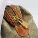 CELINE Macadam Canvas Pouch PVC Beige Gold Auth ki6758-8