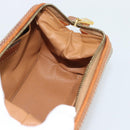 CELINE Macadam Canvas Pouch PVC Beige Gold Auth ki6758-17