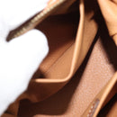 CELINE Macadam Canvas Pouch PVC Beige Gold Auth ki6758-12
