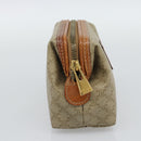CELINE Macadam Canvas Pouch PVC Beige Gold Auth ki6758-3