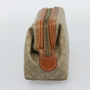 CELINE Macadam Canvas Pouch PVC Beige Gold Auth ki6758-4