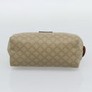 CELINE Macadam Canvas Pouch PVC Beige Gold Auth ki6758-6