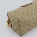 CELINE Macadam Canvas Pouch PVC Beige Gold Auth ki6758-14
