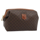 CELINE Macadam Canvas Pouch PVC Leather Brown Gold Auth ki6759-1