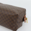 CELINE Macadam Canvas Pouch PVC Leather Brown Gold Auth ki6759-15