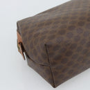 CELINE Macadam Canvas Pouch PVC Leather Brown Gold Auth ki6759-16
