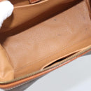 CELINE Macadam Canvas Pouch PVC Leather Brown Gold Auth ki6759-10