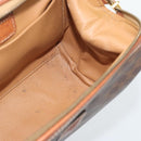 CELINE Macadam Canvas Pouch PVC Leather Brown Gold Auth ki6759-17