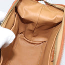 CELINE Macadam Canvas Pouch PVC Leather Brown Gold Auth ki6759-18