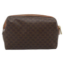 CELINE Macadam Canvas Pouch PVC Leather Brown Gold Auth ki6759-2