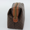 CELINE Macadam Canvas Pouch PVC Leather Brown Gold Auth ki6759-4