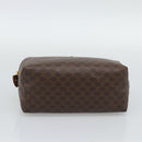 CELINE Macadam Canvas Pouch PVC Leather Brown Gold Auth ki6759-6