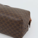 CELINE Macadam Canvas Pouch PVC Leather Brown Gold Auth ki6759-7