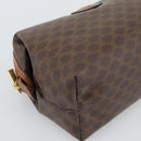 CELINE Macadam Canvas Pouch PVC Leather Brown Gold Auth ki6759-14