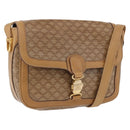 CELINE Macadam Canvas Shoulder Bag PVC Beige Gold Auth ki6762-1
