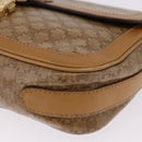 CELINE Macadam Canvas Shoulder Bag PVC Beige Gold Auth ki6762-11
