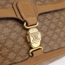 CELINE Macadam Canvas Shoulder Bag PVC Beige Gold Auth ki6762-14
