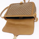 CELINE Macadam Canvas Shoulder Bag PVC Beige Gold Auth ki6762-15