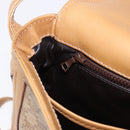 CELINE Macadam Canvas Shoulder Bag PVC Beige Gold Auth ki6762-21