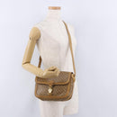 CELINE Macadam Canvas Shoulder Bag PVC Beige Gold Auth ki6762-24