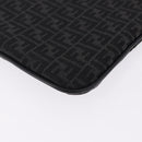 FENDI Zucchino Canvas Clutch Bag Black Auth ki6765V-15