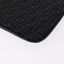 FENDI Zucchino Canvas Clutch Bag Black Auth ki6765V-16