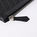 FENDI Zucchino Canvas Clutch Bag Black Auth ki6765V-8