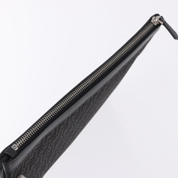 FENDI Zucchino Canvas Clutch Bag Black Auth ki6765V